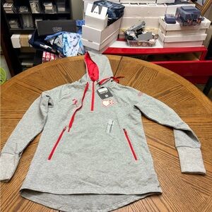New with Tags Baseballism Gray Women’s Hoodie with Red Lining